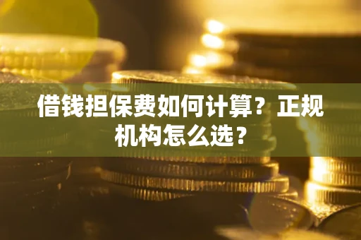 济南借钱担保费如何计算？正规机构怎么选？