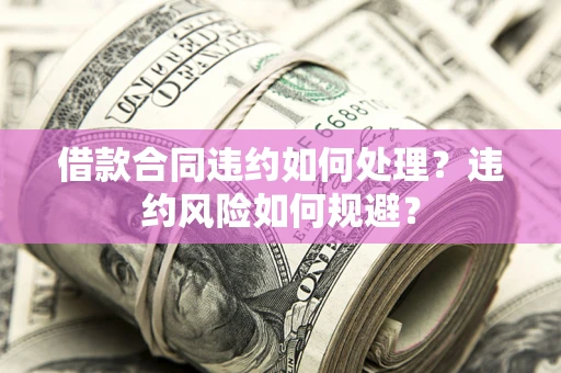 济南借款合同违约如何处理？违约风险如何规避？