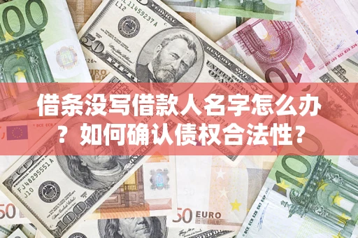 济南借条没写借款人名字怎么办？如何确认债权合法性？