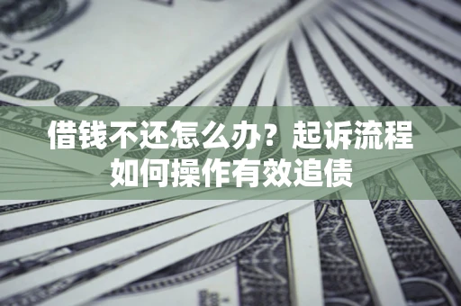 济南借钱不还怎么办？起诉流程如何操作有效追债